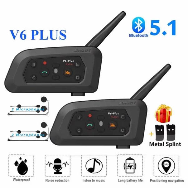 V6Plus Motorcycle Helmet Bluetooth