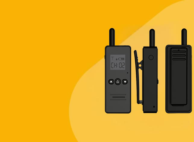 Small handheld walkie talkies